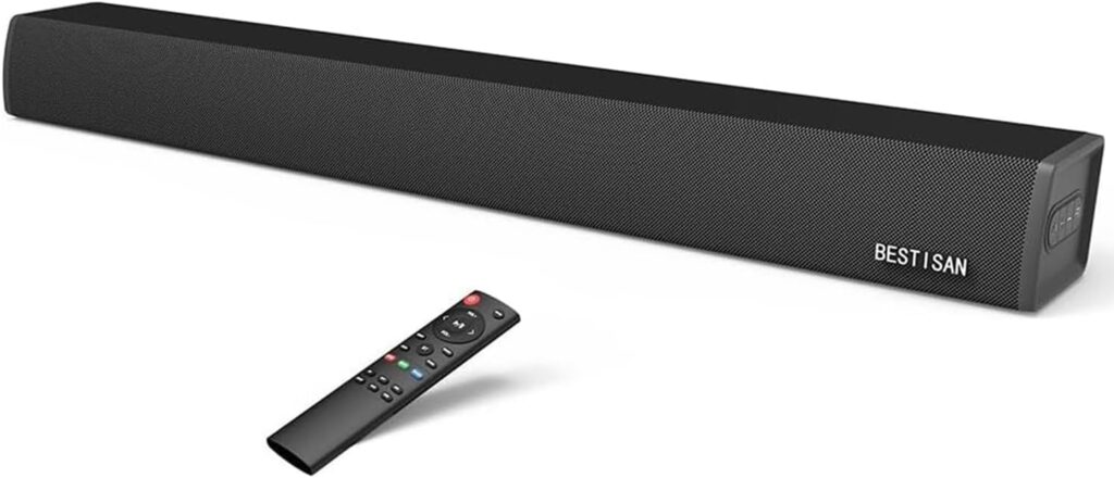 BESTISAN 34inch 100W Sound bar, Wired and Wireless Soundbar for TV, Home Theater Sound Bars for TV with HDMI-ARC/Optical/RCA Connections (Black)