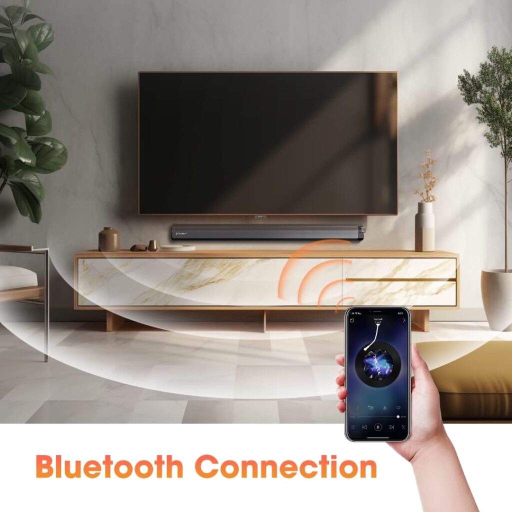 Chaowei 37 Inch Surround Bluetooth Sound Bar TV Speaker 150W with 4 Subwoofers,6 Speakers for Smart TV Like Roku Apple TV Fire Stick,Button and Remote Control,Multiple Connection