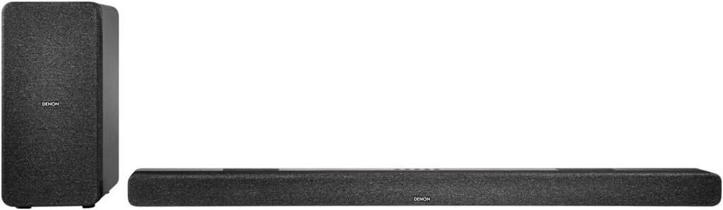 Denon DHT-S517 Sound Bar for TV with Wireless Subwoofer (2022 Model), 3D Surround Sound, Dolby Atmos, HDMI eARC Compatibility, Wireless Music Streaming via Bluetooth, Quick Setup, Wall-Mountable,Black