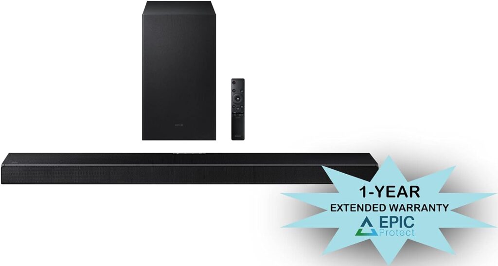 Samsung HW-Q600A 3.1.2 Ch Dolby Atmos Soundbar with Wireless Subwoofer with an Additional 1 Year Coverage by Epic Protect (2021)