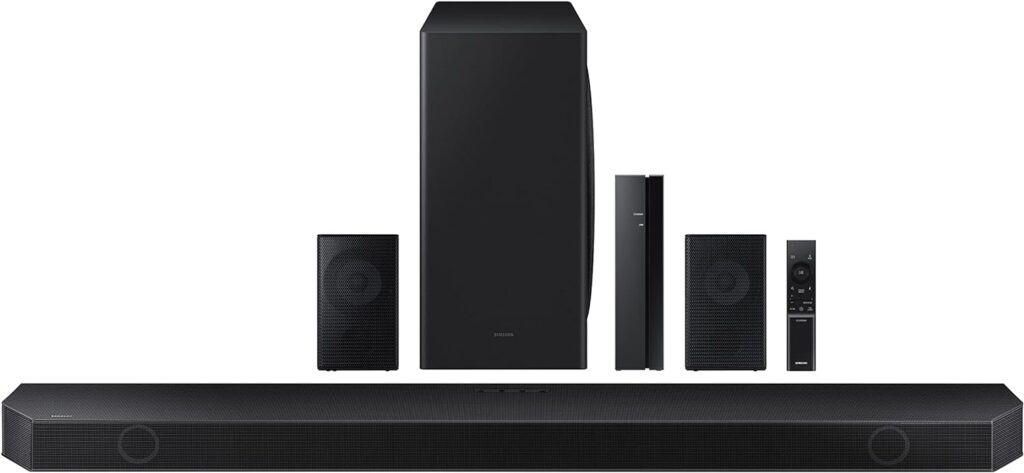 SAMSUNG HW-Q910B 9.1.2ch Soundbar w/ Wireless Dolby Atmos, DTS:X, Rear Speakers, Q Symphony, Built In Alexa/Voice Assistant, SpaceFit Sound, Airplay 2, Adaptive Sound, Game Pro Mode, 2022