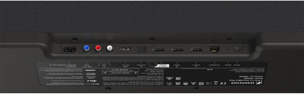 Sennheiser AMBEO 400W 7.1.4-Channel Dolby Atmos Soundbar Plus, Bundle with AMBEO Home Audio Sub 8 350W Wireless Subwoofer, Anthracite, Home Theater Speakers