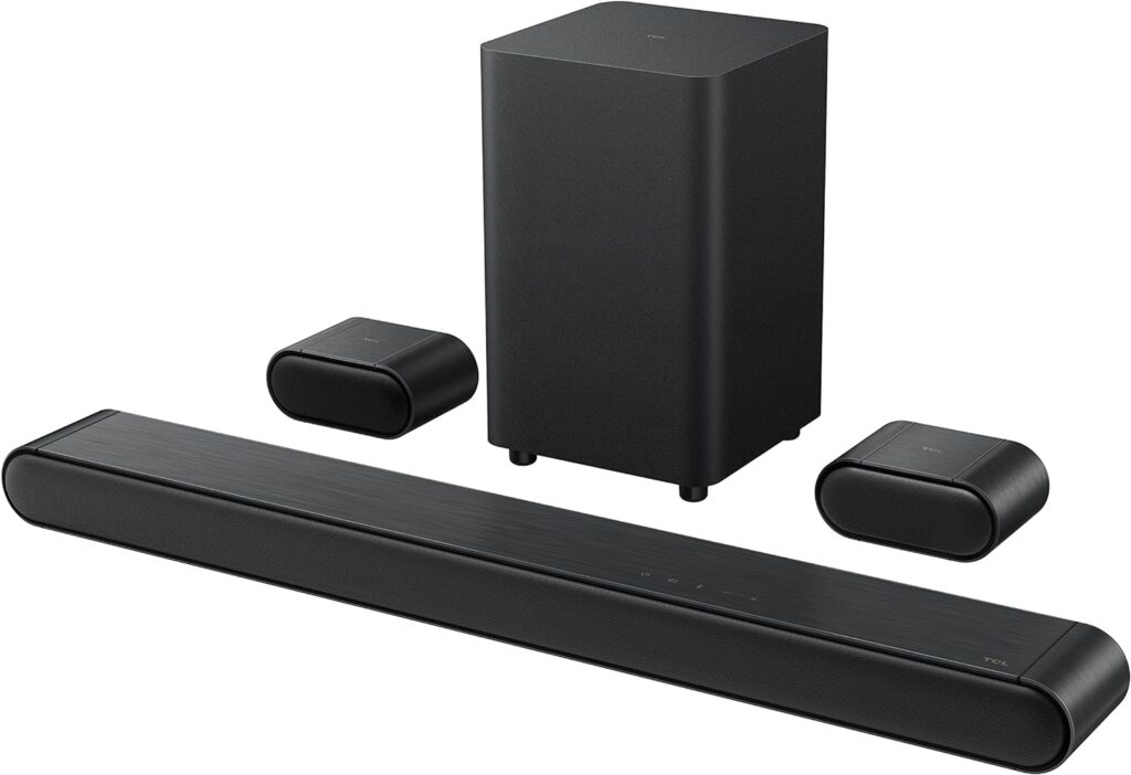 TCL 5.1ch Sound Bar with Wireless Subwoofer (S4510, 2023 - Model), Built-in Center Channel, 2 Rear Surround Sound Speakers, Dolby Audio, DTS Virtual:X, Bluetooth, Wall Mount / HDMI cable included