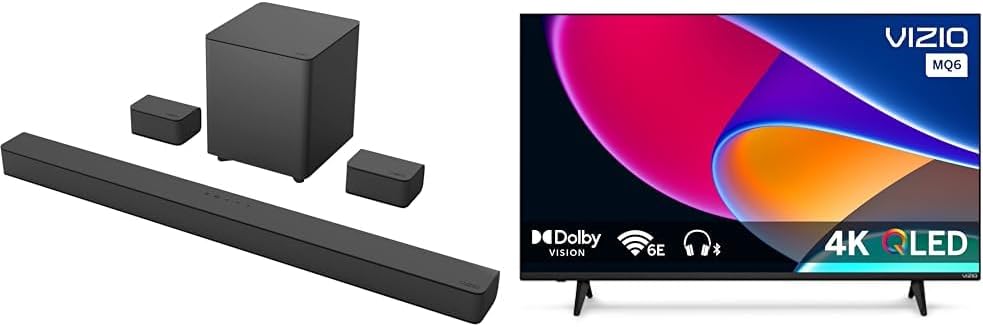 VIZIO V-Series 5.1 Home Theater Sound Bar with Dolby Audio, Bluetooth, Wireless Subwoofer, Voice Assistant Compatible, Includes Remote Control - V51x-J6