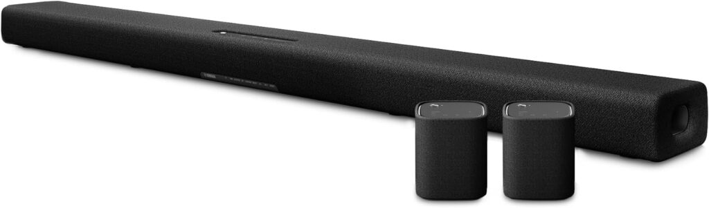 YAMAHA - True X BAR 50A Sound Bar with Dolby Atmos, Wireless Subwoofer and Alexa Built-in – Black