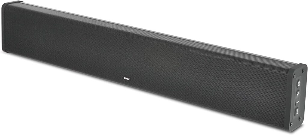 ZVOX SB380 Soundbar for TV with AccuVoice Dialogue Boost, Aluminum Soundbar with Built-in Subwoofer, Wall Mountable Home Speaker Bar for Clearer Sound, 35.5 TV Sound Bar